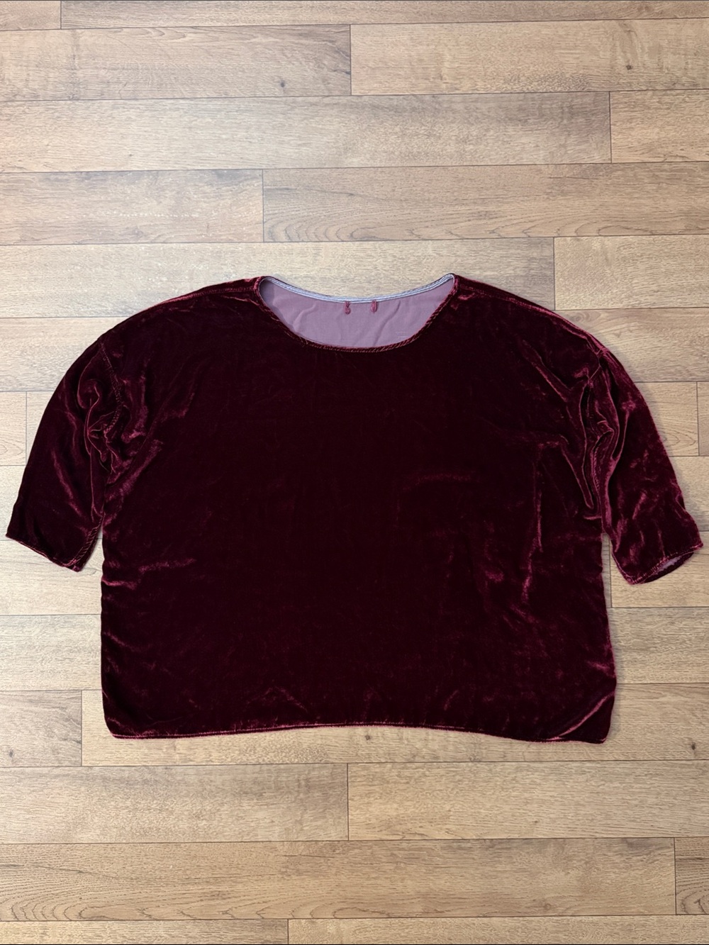 CP Shades Size Medium Velvet Top Rich Wine Rayon & Silk Blend Quiet Luxury Soft